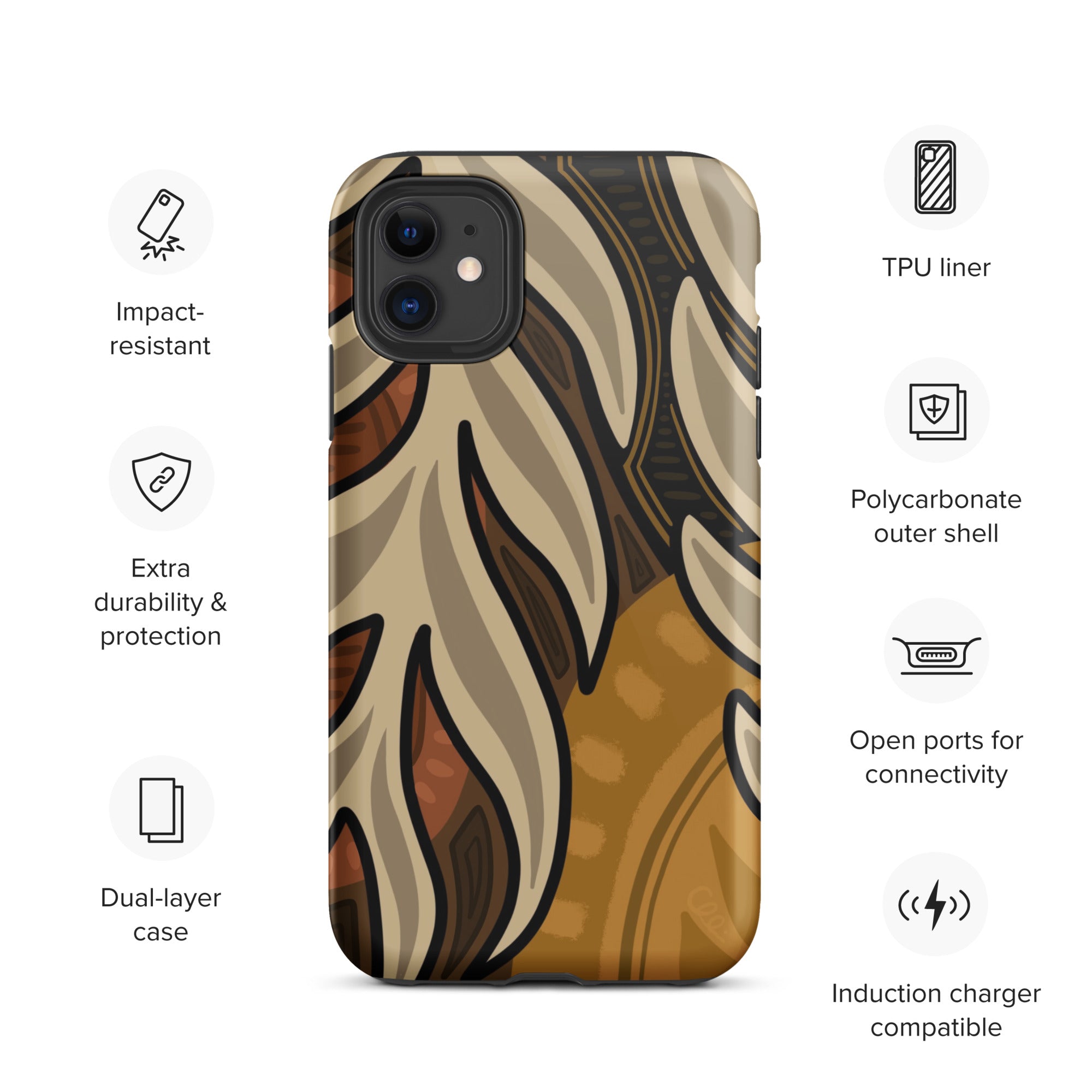 Cream Leaf - Tough iPhone Case