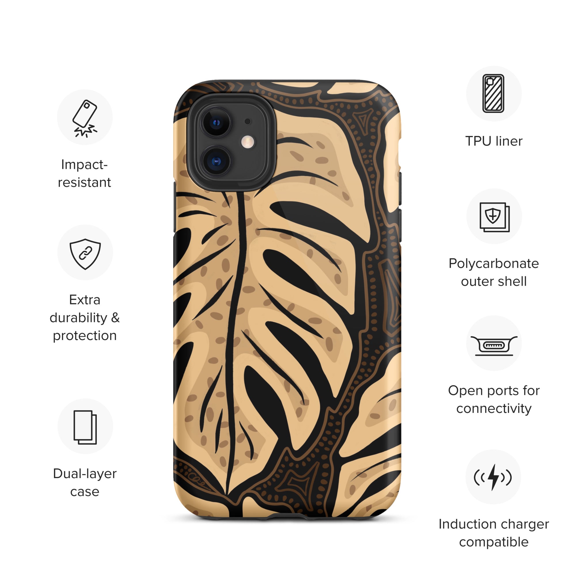 Cream Monstera - Tough iPhone Case